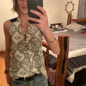 Women’s chiffon tank... cream and black top
